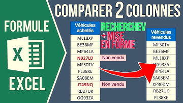 EXCEL - COMPARER 2 COLONNES AVEC LA FORMULE RECHERCHEV & LA MISE EN FORME CONDITIONNELLE
