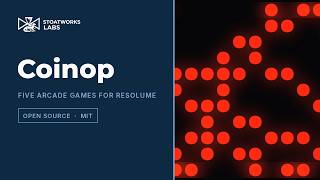 Coinop — five playable arcade games as a Resolume plugin