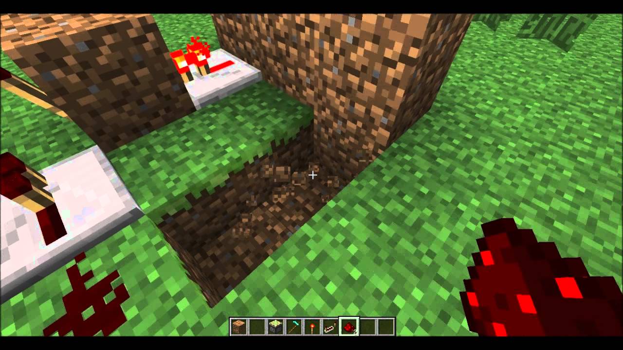 Minecraft tutoriel | Faire une entrée secrète avec de la terre - YouTube
