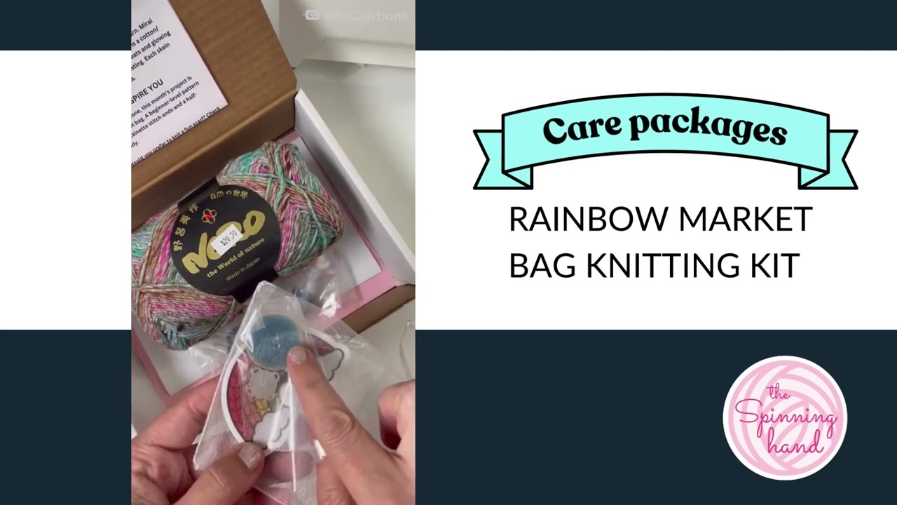 Pack an order with me! Rainbow Market Bag knitting kit | Knitting kit subscription The Spinning Hand