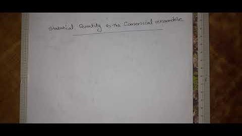 2.6 : Statistical Quantities in Canonical Ensemble