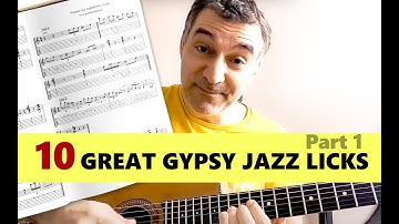 10 Great Gypsy jazz licks ! part 1 (1-5)