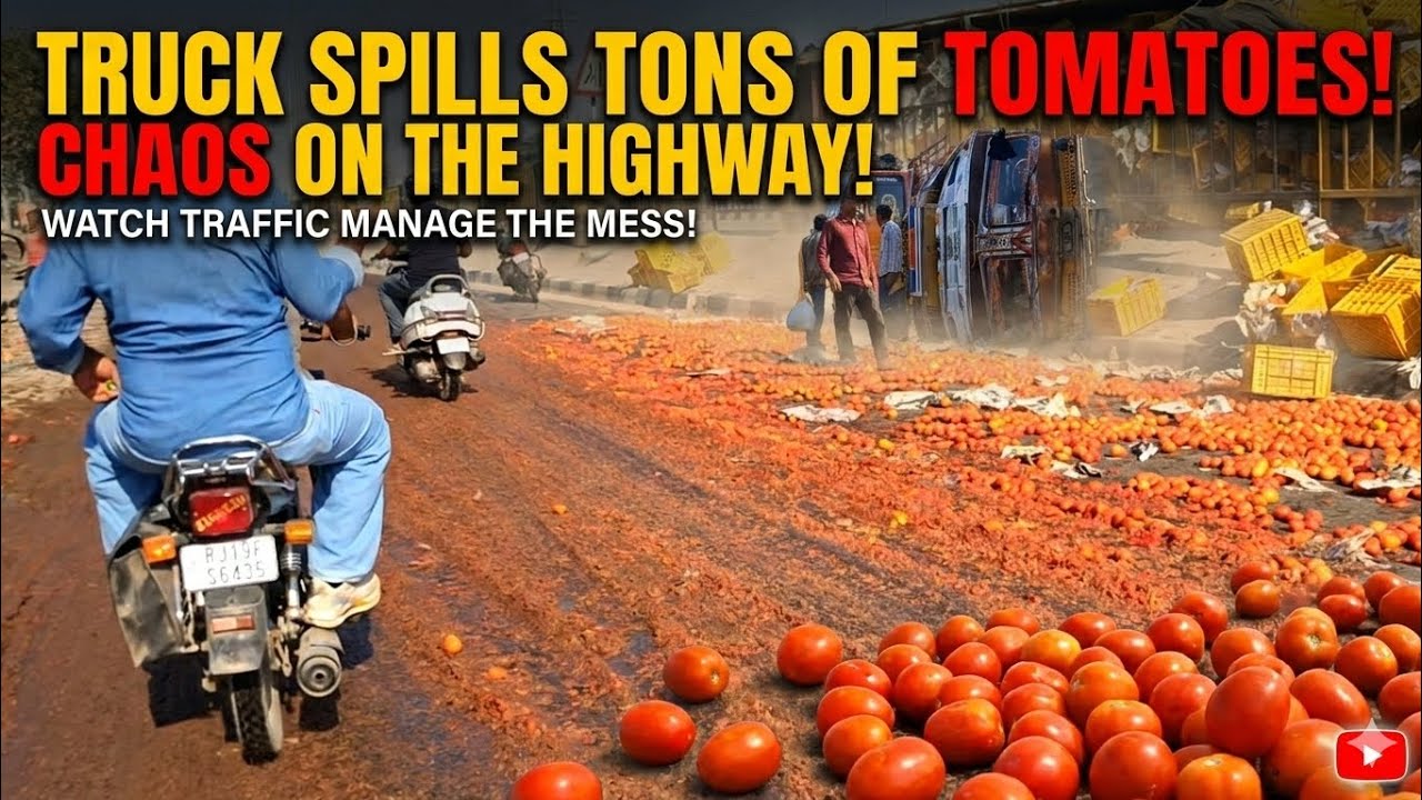 Tamaatar se bhara truck palta 