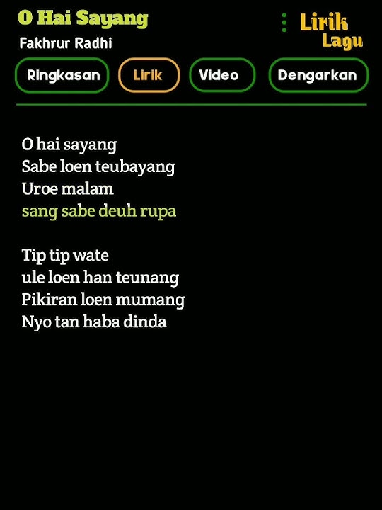- O Hai Sayang - Lirik Lagu #ohaisayang #lirik