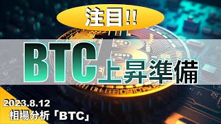 【BTC】ビットコイン上昇準備（2023年8月12日 相場分析）