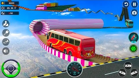 Impossible Crazy Bus Mega Ramp - Impossible Racing City Bus Stunt simulator - Android Gameplay