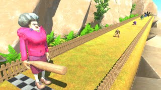 SCARY TEACHER VS ALL UNITS DEATH RUN ► Animal Revolt Battle Simulator