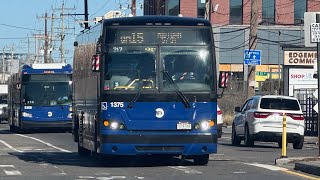 2022 MTA Prevost X3-45 #1375 QM15 Express Bus from Arverne B 54th street to Midtown Manhattan.