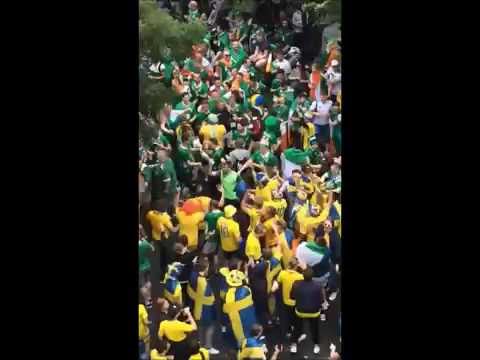 Irish & Swedish Soccer Fans Clash at Euro '16 - YouTube