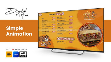 STANDARD — Pro Animated Menu | Horizontal Screen | Digital Menu | Digital Signage | Menu Board