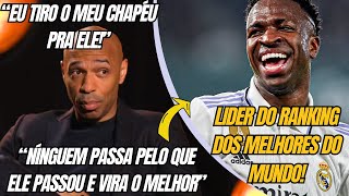 🚨UAU! THIERRY HENRY RASGA ELOGIOS SOBRE TRAJETORIA DE VINICIUS! VINI NOVO LIDER COMO MELHOR JOGADOR!