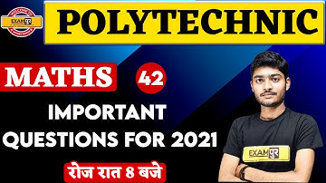 UP POLYTECHNIC || IMPORTANT QUESTIONS FOR 2021 || BY MANAK SIR || LIVE @8PM