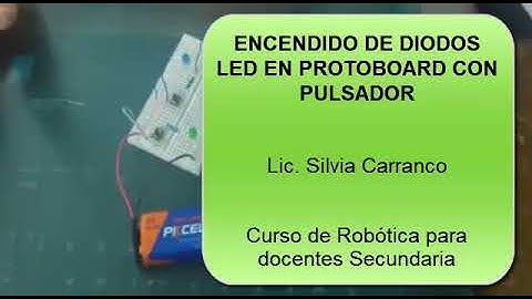 Circuito encendido de Diodos Led con pulsador en Protoboard