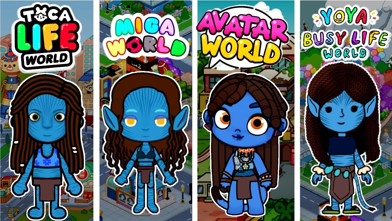 NEYTIRI 🌿💙 | AVATAR 3 in AVATAR WORLD vs TOCA BOCA vs YOYA vs MIGA WORLD