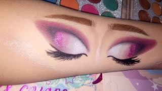 Soft Glitter pink Cut Crease eye Makeup tutorial by Mahnoor studio screenshot 5