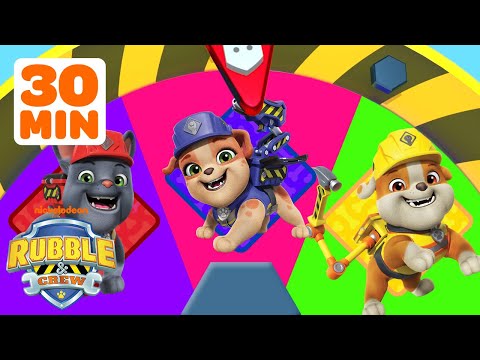 BEST Construction Spin the Wheels! w/ Rubble, Charger & Mix | 30 Minute Compilation | Rubble & Crew