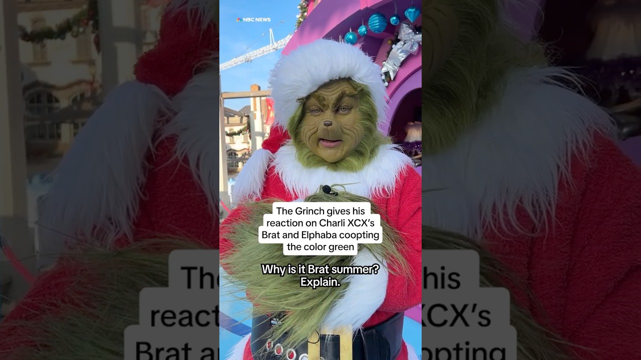 The Grinch gives his reaction to Charli XCX’s Brat and Elphaba coopting the color green The Grinch gives his reaction to Charli XCX’s Brat and Elphaba coopting the color green