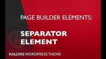Separator (Page Builder Element in Kallyas WordPress theme v4.0 )