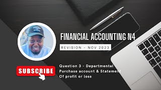 #Departmental | Q3 | Financial Accounting N4 | November 2023 Exam | #NtateKareli