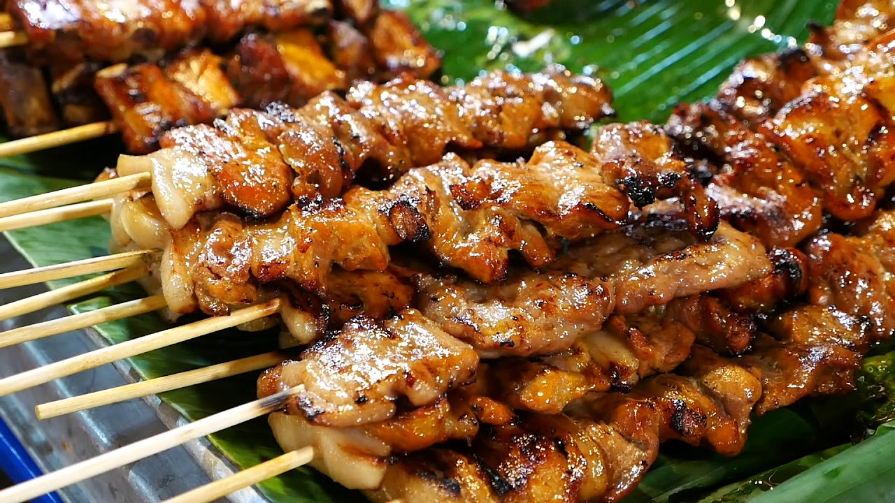 Thai Grilled Meat Skewers & Sushi Phuket Night Market Street Food