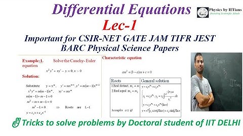 Learn to solve Physics problems for NET GATE with Cauchy-Euler Equation by IITian Laxman Goswami