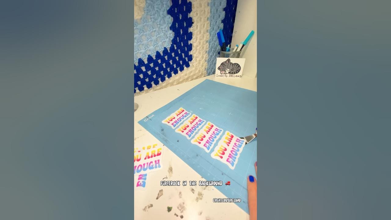 removing stickers from cricut mat asmr CreatedByIreland YouTube