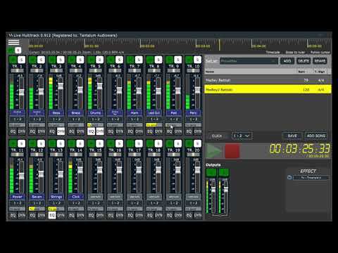 Live Multitrack - Config a song and base mix