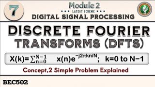 5.Discrete Fourier Transforms (DFTs) 2 Simple Problems Explained 5th Sem ECE 2022 Scheme VTU BEC502