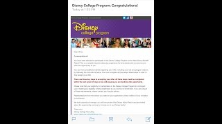 Disney College Program Spring 2018 Acceptance