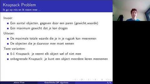 DP Implementeren - Knapsack Problem