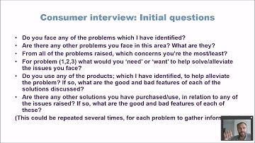 Initial consumer interview part 1 YouTube