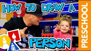drawing a person with my 2 year old preschool lesson