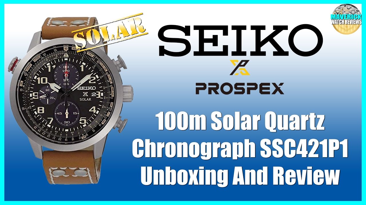 Great Looking! | Seiko Prospex Aviator 100m Solar Quartz Chronograph  SSC421P1 Unbox & Review - YouTube