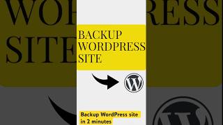 Backup your WordPress site in 2 minutes #word #wordpressplugin #wordpresstutorial