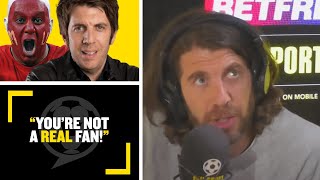 "YOU'RE NOT A REAL FAN!" Andy Goldstein CLASHES with Liam the Man United fan after loss to Roma!