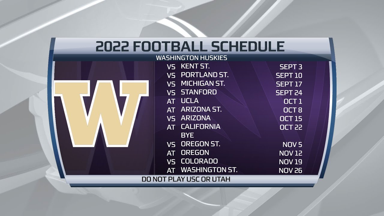 Husky Football Schedule 2022 Previewing Washington's 2022 Football Schedule - Youtube