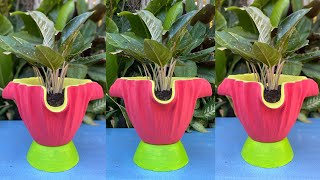 Beautiful flower pot design at home from cement with towel - Make an easy ideas for garden decor by SamGar Ideas 3,917 views 1 month ago 10 minutes, 2 seconds