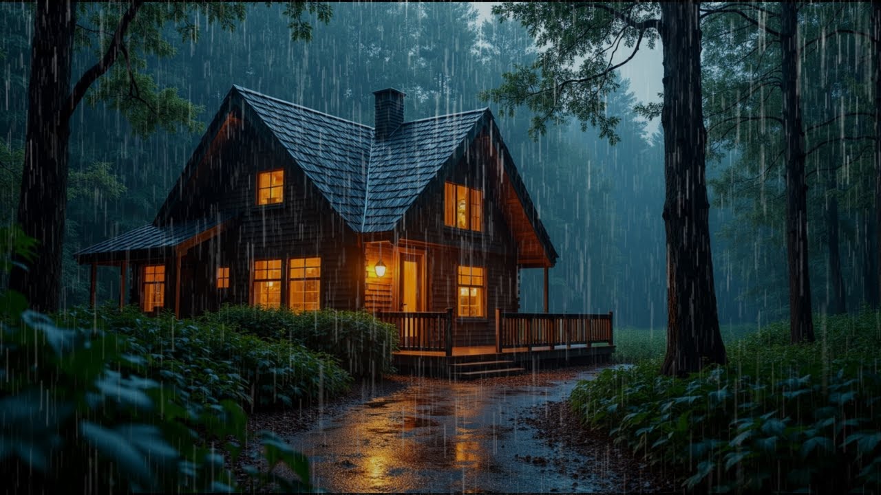 The Best Autumn Rainfall at the Forest Cabin🌧️🌲 Sleep Deeply with Rain ...