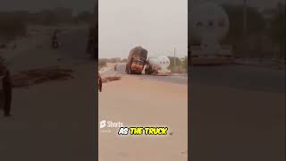 Shocking Moment 😱: Man Crushed by Flipped Truck as Cargo Collapses 🚚🔥