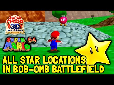 Super Mario 64 (3D All-Stars) All Star Locations In Bob-Omb Battlefield