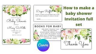 Canva Tutorial #14 | how to make baby shower full set | #babyshower | #DIYbabyshower #canvatutorial screenshot 5