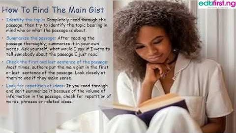 Reading to Understand the Main Gist | English | SS2