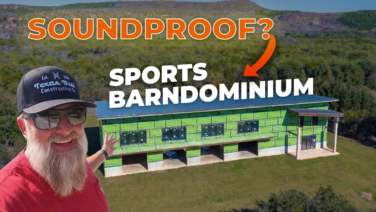 Звукоизоляция и модернизированные раздвижные двери внутри нашего огромного спортивного барндоминиума