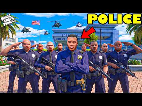Franklin Becomes a POLICE OFFICER & Saves Los Santos in GTA 5! 👮🔥| SHINHCAN & CHOP