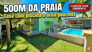 500 METROS DA PRAIA - CASA COM PISCINA ÁREA GOURMET AC. FINANCIAMENTO JACONÉ SAQUAREMA-RJ 