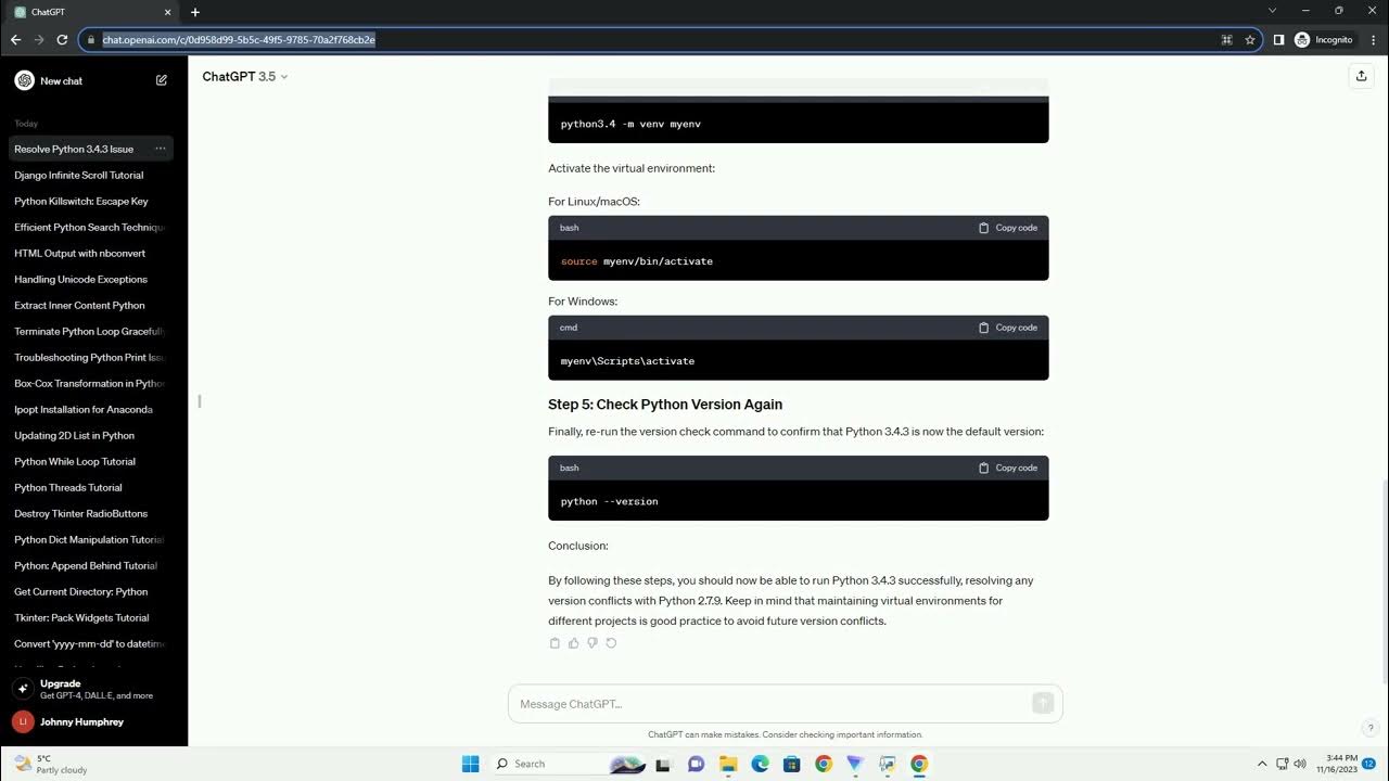Try to run python 3 4 3 but still shows python 2 7 9 youtube