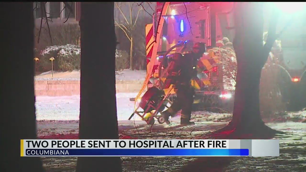 2 sent to hospital after house fire in Columbiana - YouTube