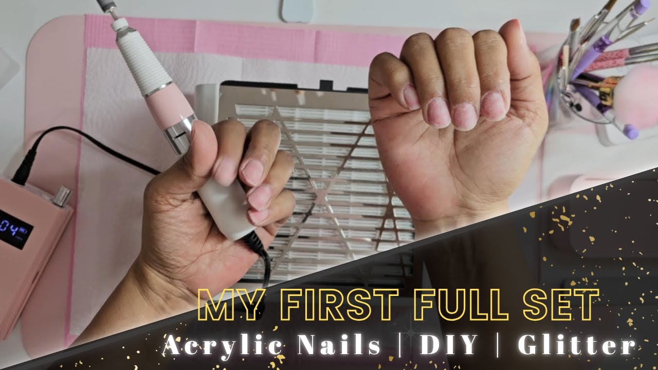 ✨ My First Full Set of Acrylic Nails | Beginner Nail Journey 💅