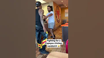 Fighting for Popeyes chicken sandwich prank 🤣