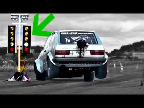 1150HP VW Golf start fail and crashes the...